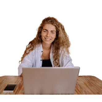Gründerin mit Laptop